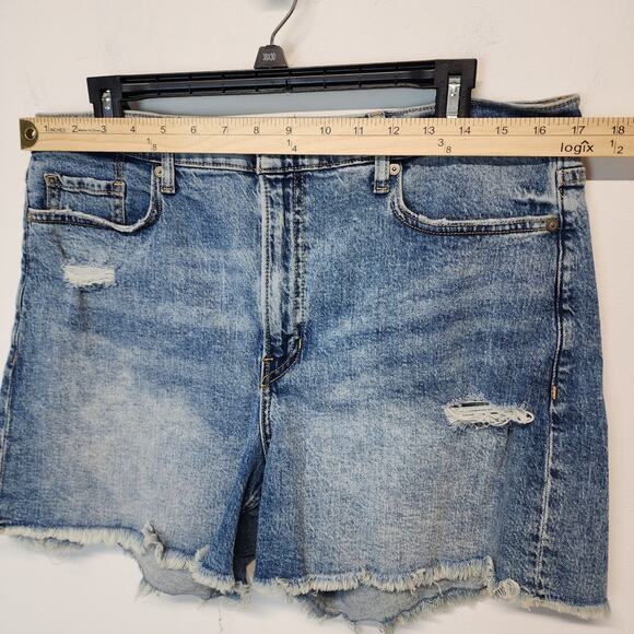 Banana Republic High Rise Cutoff Denim Shorts Size 31 (32-34") Distressed Ripped - Picture 6 of 9